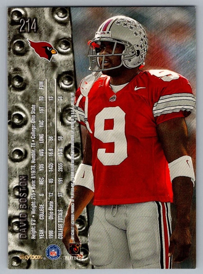 1999 SkyBox Metal Universe David Boston Rookie Arizona Cardinals #214 - Image 2 of 2
