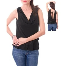 SISI Open Back Top Black S