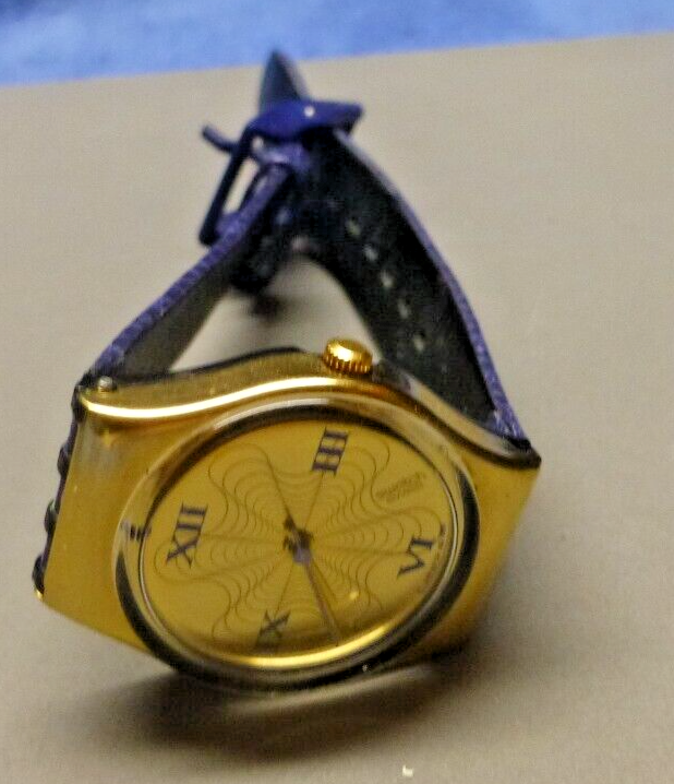 Vintage Swatch Boutique Watch Women 25mm Gold Tone Dial 