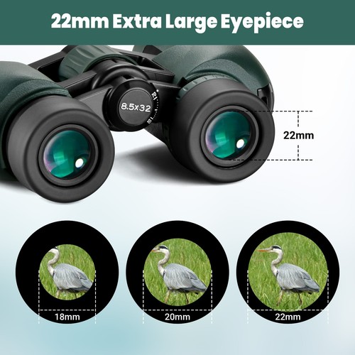 Portable Binoculars 8.5X32 FMC Lens HD Vision for Outdoor Travel Bird Watching - Picture 5 of 9