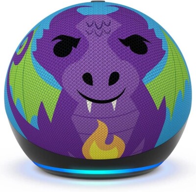 Echo Dot (5th Gen) - Comes with parental controls - Dragon design - New for Kids