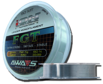 Monofile Angelschnur Vorfach material Awa-Shima iON POWER FTG 50 m  Japan