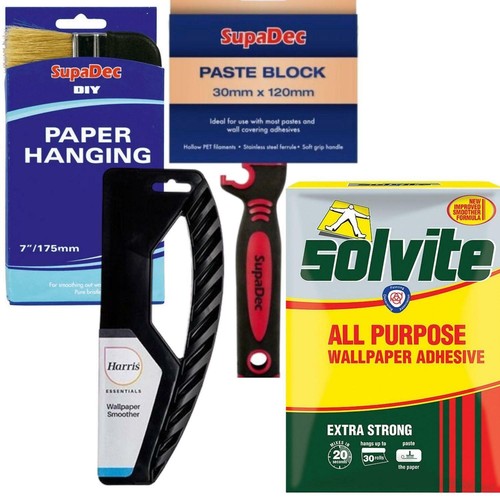Wallpaper Hanging Essentials Kit Adhesive Brushes Smoother Decorating Set | eBay Wallpaper Hanging Essentials Kit Adhesive Brushes Smoother Decorating Set | eBay