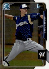 2015 BOWMAN CHROME PROSPECT 1ST MILWAUKEE BREWERS - JORGE LOPEZ #BCP39