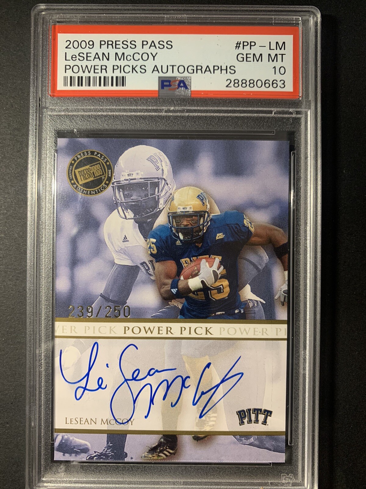 LeSean McCoy Press Pass Power Picks Autographs #PPLM Base