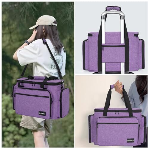Sewing Machine Carrying Case with Multiple Storage Purple Sewing
