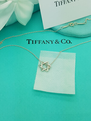 Tiffany & Co. Elsa Peretti Silver Star of David Pendant 18 inches