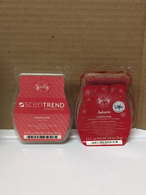 Lot of Two RETIRED Scentsy Wax Bars - Ambrosia & Pink Pepper 2012 **Read**