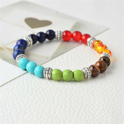 7 Chakra Heilung Perlen Armband Natürliche Lava Yoga Reiki Stein Armband Schmuck
