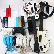 Nintendo WII Controller Remote Nunchuk Gitarre Blau Rot Defekt Sammlung Konvolut