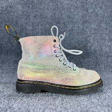 Dr Martens Pascal Boots Toddler Girls Sz 10 Rainbow Glitter Suede Side Zip