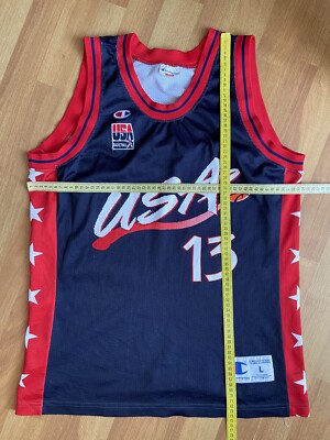 USA NATIONAL TEAM BASKETBALL SHIRT JERSEY CHAMPION SHAQUILLE O