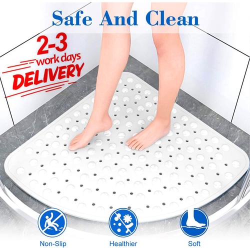Shower Mat Non Slip Sector Rubber Corner Anti Mould Quadrant Bath Mat