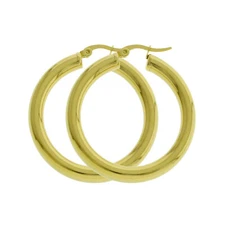 Women 5mm 14K Gold Filled Round VERY THICK Tube Hoop Earrings Click Top 20-70mm