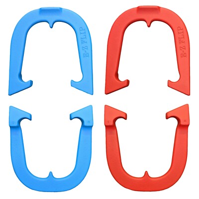 E-Z Flip Highly Durable Pro Pitching Horseshoes- 2 Pair, Red/Blue Made in USA