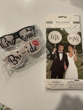 Wedding Day Sunglasses & Mr/Mrs Balloons