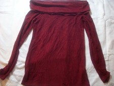 MOA-MOA BLACKBURGUNDY COWL NECK SWEATER - MADE IN USA - NEW WITH TAGS