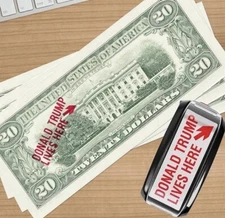 Donald Trump Lives Here ➡️ Self Inking Red Rubber Stamp Great FUN Trigger LIBS!