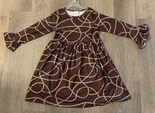 New Boutique Girl  s Size 7/8 Brown  White Dress Perfect For Football Season