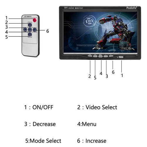 7" Wireless Backup Rear View Camera Night Vision System Monitor For RV Truck Bus - Picture 17 of 35