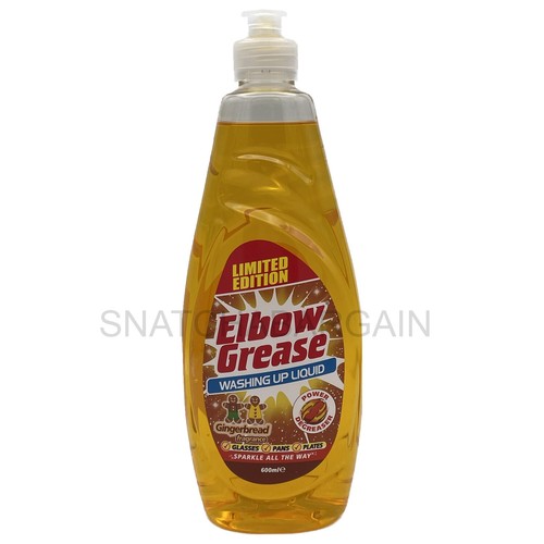 12 x ELBOW GREASE GINGERBREAD WASHING UP LIQUID 600ml BY