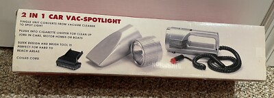 2-in-1 Car Vac- Spot Light, Auto Vacuum Cleaner . Plugs Into Cigarette  Lighter