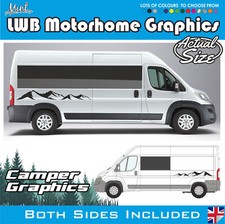 Fiat Ducato LWB Motorhome Camper Van Stripes Graphics Decals Relay Boxer 031
