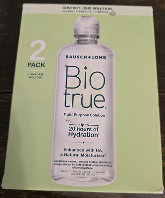 Biotrue Contact Lens Solution, Lens Case Included, 10 fl oz (pack of 2)