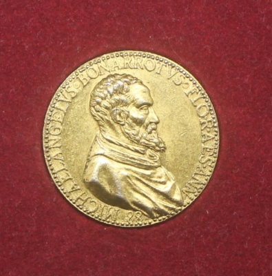 ミケランジェロ　ボウナロッテ Michaelangelvs Bonarrotvs Gilt Æ Medal - Michelangelo Buonarroti