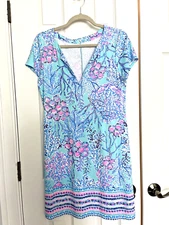 Lilly Pulitzer Sophiletta UPF 50 Blue Ibiza Now You See Me Engineered Dress 