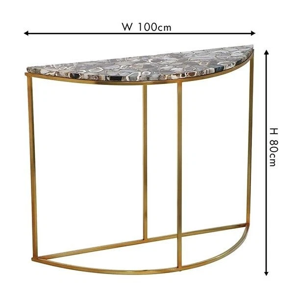 Gold half moon console table deals