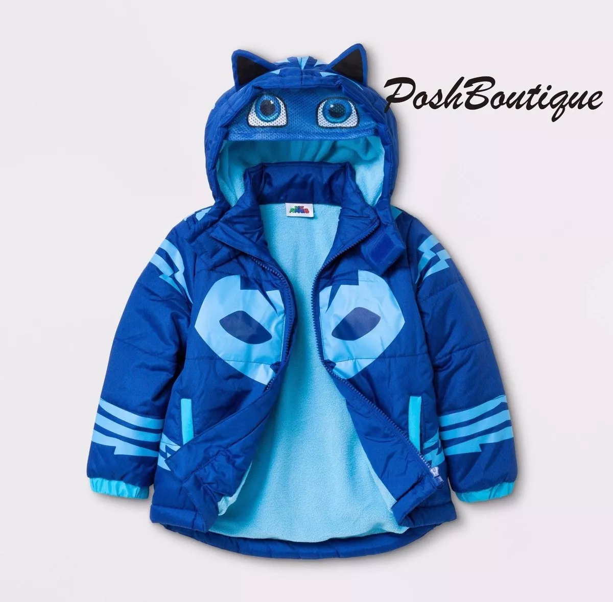 NWT PJ Masks Catboy Boy Girl Puffer Coat Hoodie Costume Jacket