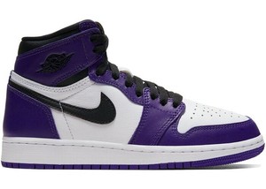 purple black and white jordans 1