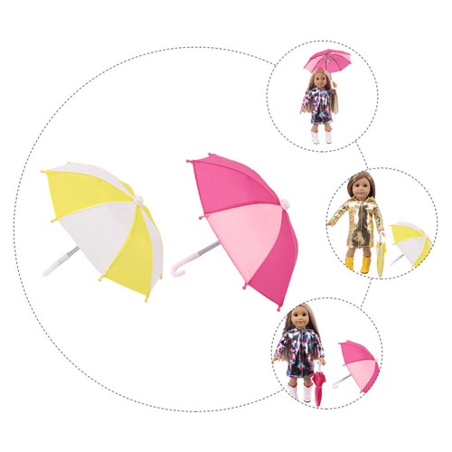 2PCS Creative Miniature Umbrella Doll Umbrella Photo Prop Doll House Supplies - Picture 10 of 12