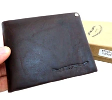 Men's Real Leather wallet 3 Credit Card Slots 3 Bill Compartments 1 id window 
