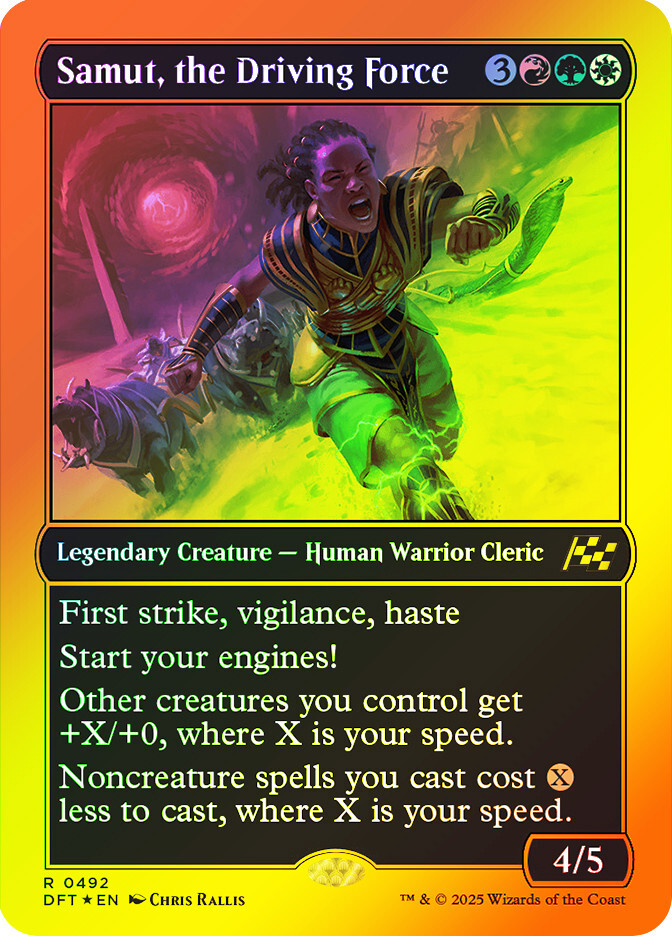 MTG FIRST PLACE FOIL Samut, the Driving Force - Aetherdrift #492