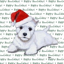 Westie Coasters Christmas Themed