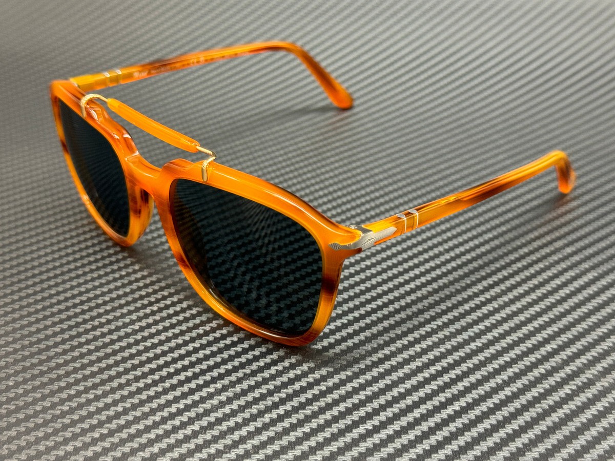 サングラス Persol FW24 Persol - 0PO0203S - 960/R5 (0PO0203S 960 R5) PERSOL PO0203S 960 R5 Striped Brown Blue Unisex 57 mm