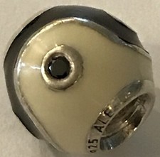 PANDORA ALE S925 STERLING “YING/YANG” ENAMEL/RHINESTONES CHARM BRACELET BEAD