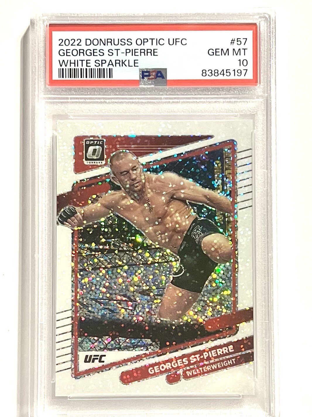 PSA 10 - 2022 Panini White Sparkle Optic #57 George St-Pierre GSP UFC MMA SSP