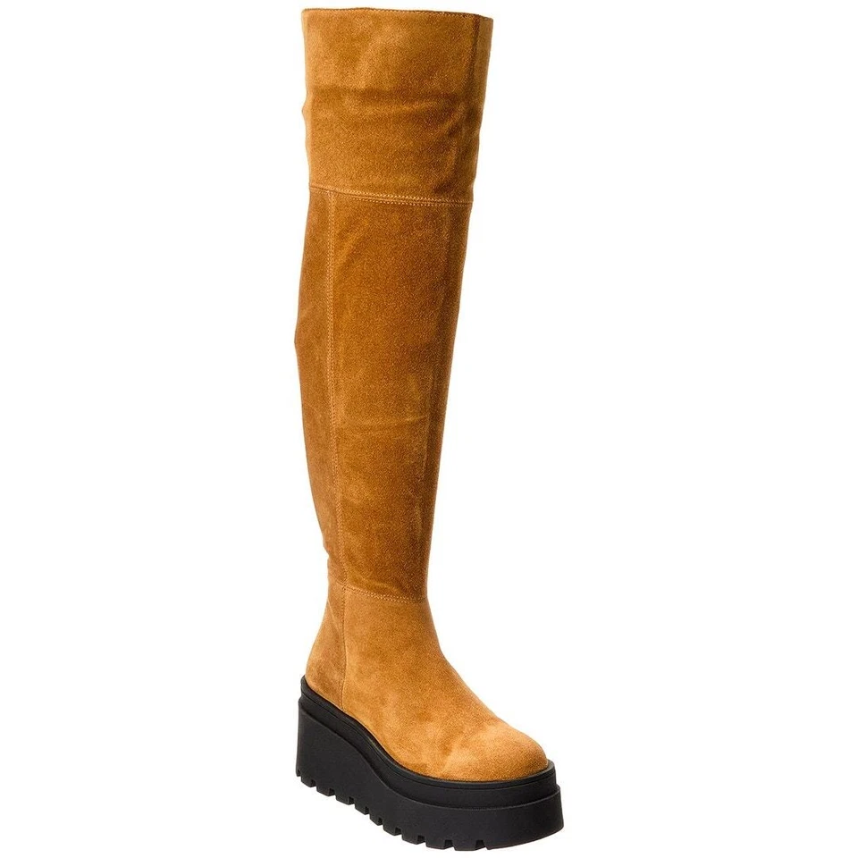 Botas Free People London Calling Over the Knee plataforma gamuza tostada talla 38/8 Foto 3 de 4