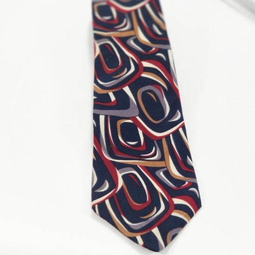 SURREY Abstract Pattern Red Blue Gray Men's Tie Necktie USA - Picture 2 of 4