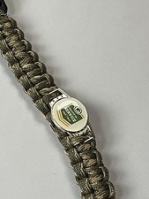 Green  Tan Parachute Cord Woven Bracelet w Green Bay Packers Salute to Service