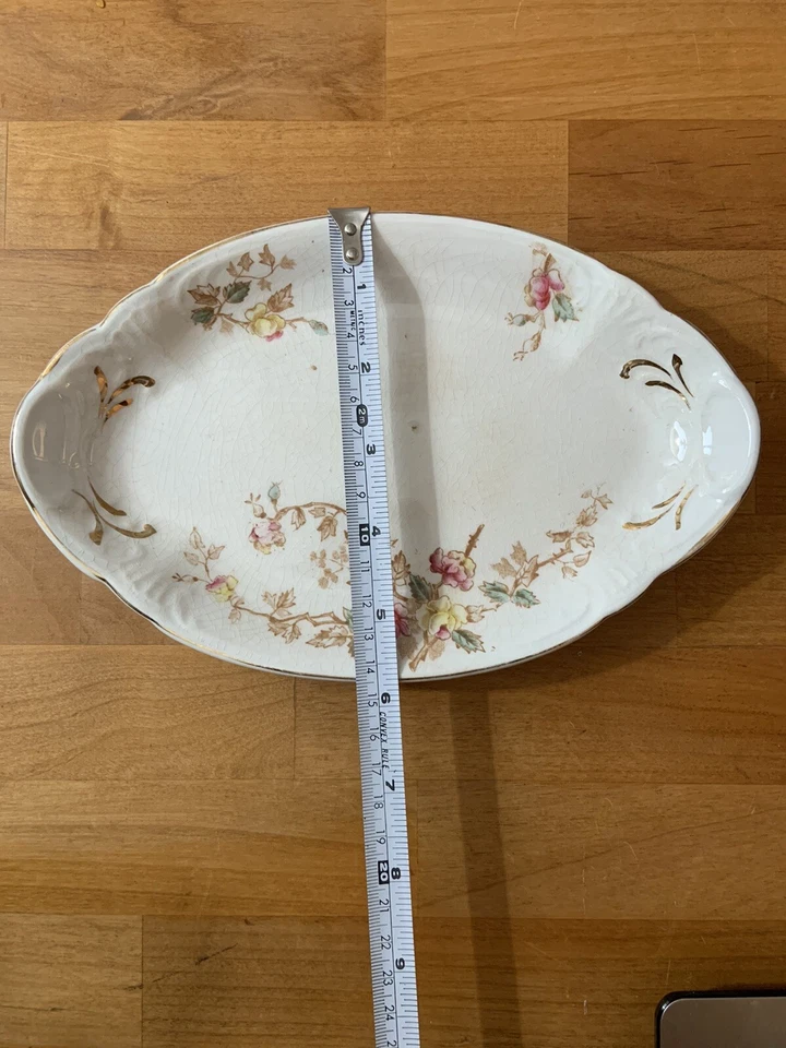 Anchor Pottery J. E. N. Vintage Cream Floral Serving Platters (Set 2) Foto 4 de 4