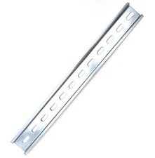 1 Piece DIN Rail Slotted Zinc Plated Steel RoHS 12" Inches Long 35mm 7.5mm T&G