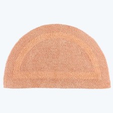 100% Cotton Luxury Reversible Half Moon Bath Mat 50x80cm - Thick, Soft, Non-Slip