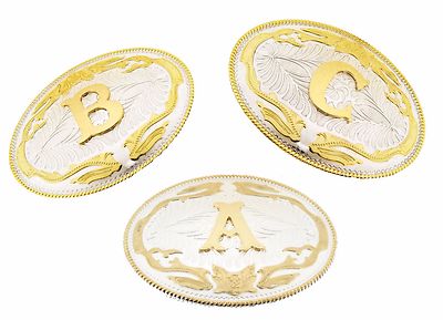 Initial A-Z Letter Belt Buckle Western Men Women Really Cowboy Rodeo Gold Silver
