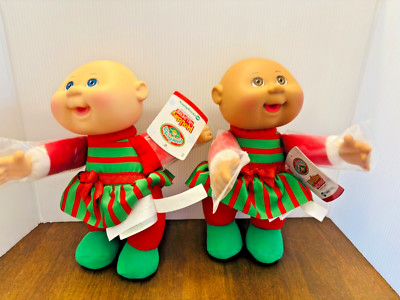 2 Cabbage Patch Kids Cuties Holiday Helpers Dolls Tinsley 209 & Chrissy 205 NWT