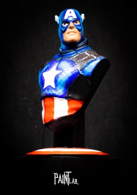 Resin figures model Bust Captain America Marvel Full painted Exposition