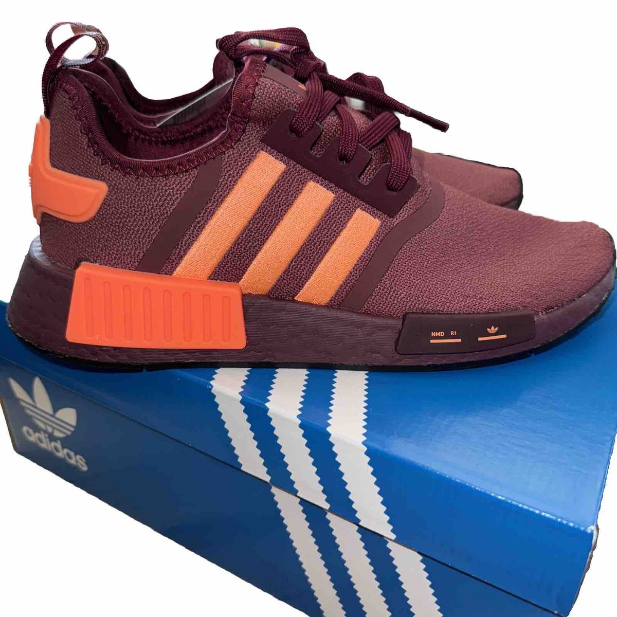 adidas originals sneakers burgundy orange size 9 | eBay